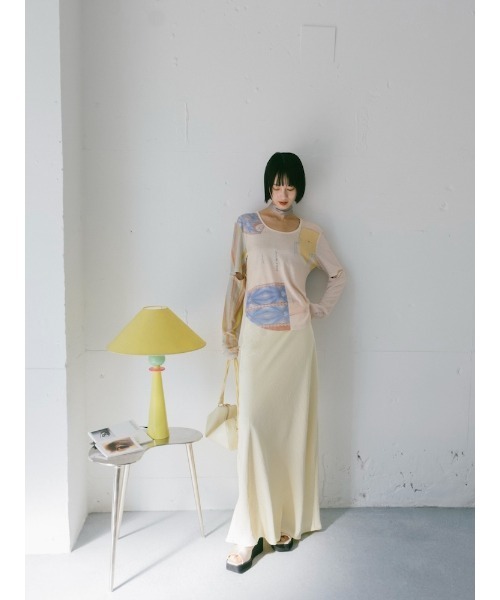 sahara（サハラ）の「Satin Skirt/サテンスカート（スカート・レディース・オフホワイト/イエロー/ライトブルー/ブラック・M/S）」の20枚目の写真