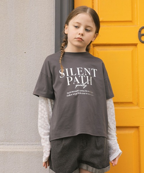 GLOBAL WORK（グローバルワーク）の「シアー長袖レイヤードＴ/657835（Tシャツ/カットソー・キッズ・ミント/チャコールグレー・160cm/150cm/140cm/130cm）」の4枚目の写真