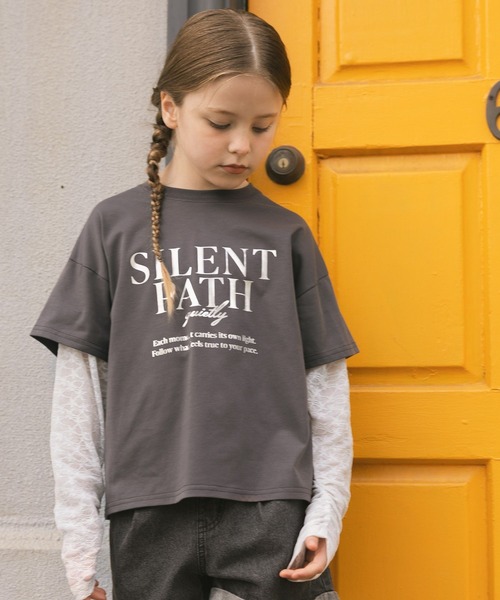 GLOBAL WORK（グローバルワーク）の「シアー長袖レイヤードＴ/657835（Tシャツ/カットソー・キッズ・ミント/チャコールグレー・160cm/150cm/140cm/130cm）」の5枚目の写真