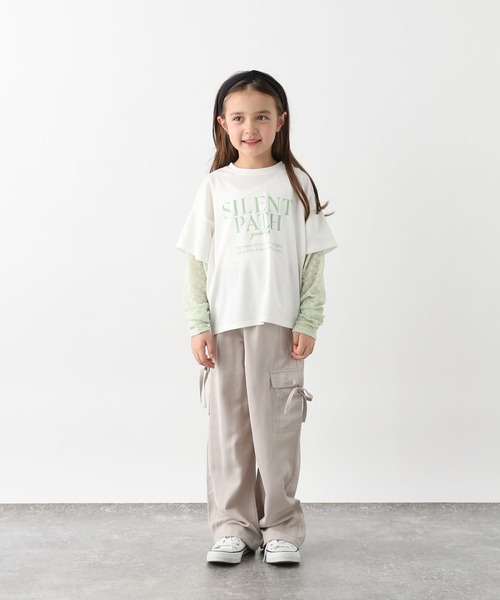 GLOBAL WORK（グローバルワーク）の「シアー長袖レイヤードＴ/657835（Tシャツ/カットソー・キッズ・ミント/チャコールグレー・160cm/150cm/140cm/130cm）」の8枚目の写真