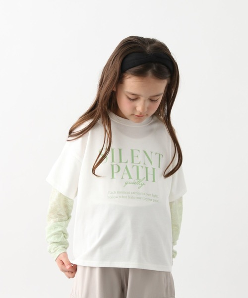 GLOBAL WORK（グローバルワーク）の「シアー長袖レイヤードＴ/657835（Tシャツ/カットソー・キッズ・ミント/チャコールグレー・160cm/150cm/140cm/130cm）」の10枚目の写真