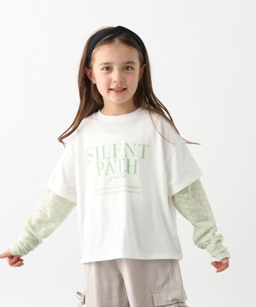 GLOBAL WORK（グローバルワーク）の「シアー長袖レイヤードＴ/657835（Tシャツ/カットソー・キッズ・ミント/チャコールグレー・160cm/150cm/140cm/130cm）」の11枚目の写真