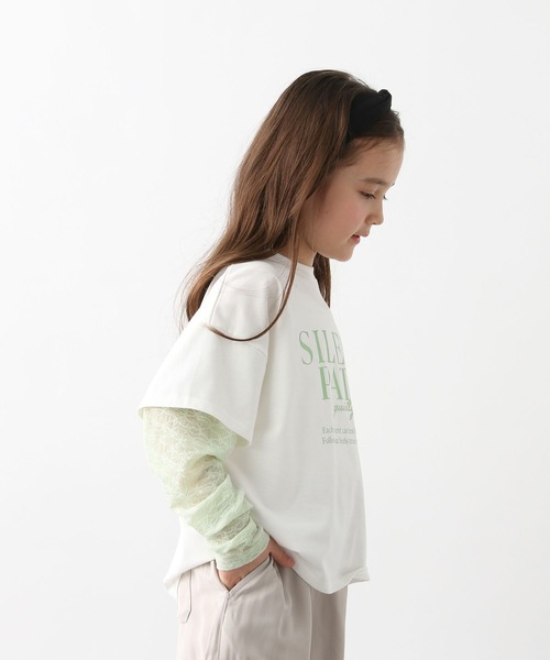 GLOBAL WORK（グローバルワーク）の「シアー長袖レイヤードＴ/657835（Tシャツ/カットソー・キッズ・ミント/チャコールグレー・160cm/150cm/140cm/130cm）」の12枚目の写真