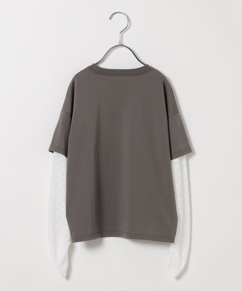 GLOBAL WORK（グローバルワーク）の「シアー長袖レイヤードＴ/657835（Tシャツ/カットソー・キッズ・ミント/チャコールグレー・160cm/150cm/140cm/130cm）」の15枚目の写真