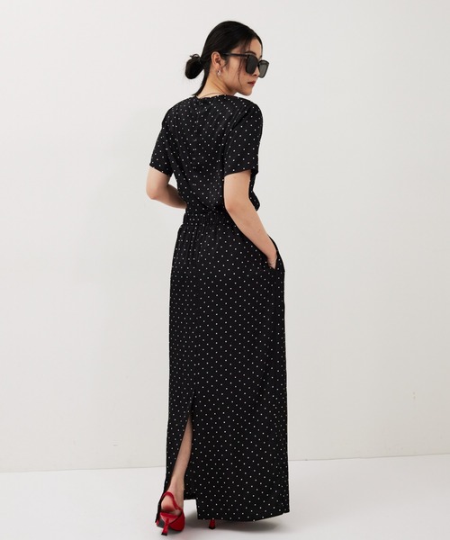 HANNE（アン）の「ドットサテンハーフスリーブブラウス（シャツ/ブラウス・レディース・ブラック/ホワイト・FREE）」の9枚目の写真