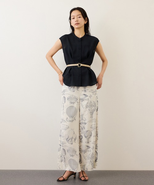 ROPE'（ロペ）の「カラミ織りタックナロースタンドブラウス/セットアップ対応・イージーケア（シャツ/ブラウス・レディース・ブラック系その他/ネイビー・36/38）」の11枚目の写真