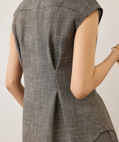 ROPE'（ロペ）の「カラミ織りタックナロースタンドブラウス/セットアップ対応・イージーケア（シャツ/ブラウス・レディース・ブラック系その他/ネイビー・36/38）」の15枚目の写真