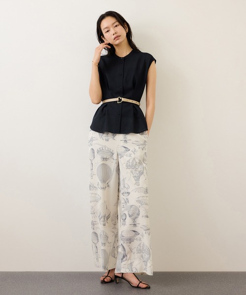 ROPE'（ロペ）の「カラミ織りタックナロースタンドブラウス/セットアップ対応・イージーケア（シャツ/ブラウス・レディース・ブラック系その他/ネイビー・36/38）」の20枚目の写真