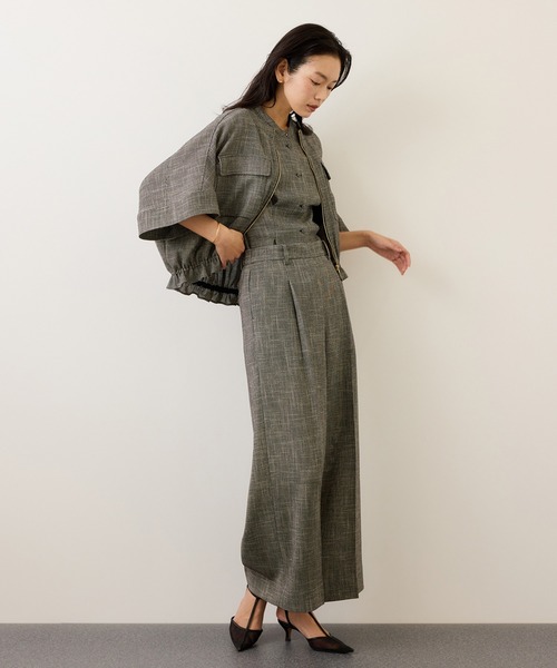 ROPE'（ロペ）の「カラミ織りタックナロースタンドブラウス/セットアップ対応・イージーケア（シャツ/ブラウス・レディース・ブラック系その他/ネイビー・36/38）」の21枚目の写真