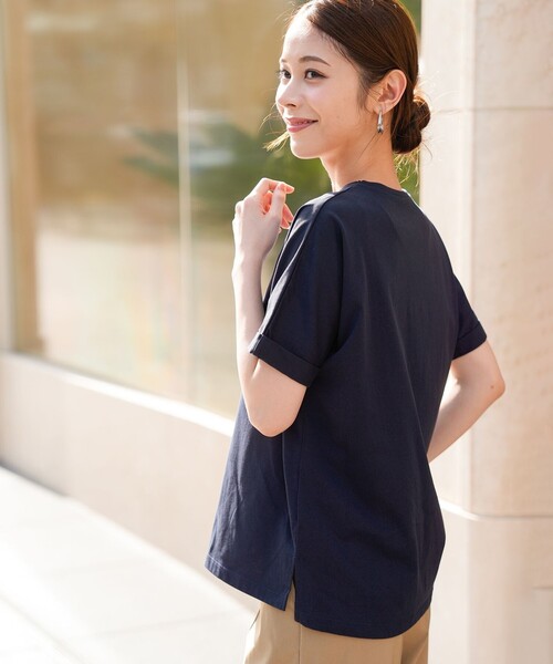 ANY SIS(エニィスィス)の「フラワープリント ロゴTシャツ(Tシャツ/カットソー・レディース・ネイビー系/ホワイト系/ライトグレー系・X-SMALL)」の7枚目の写真