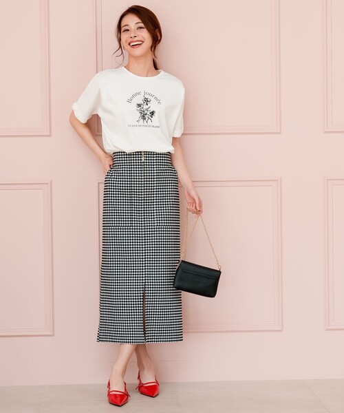 ANY SIS(エニィスィス)の「フラワープリント ロゴTシャツ(Tシャツ/カットソー・レディース・ネイビー系/ホワイト系/ライトグレー系・X-SMALL)」の13枚目の写真
