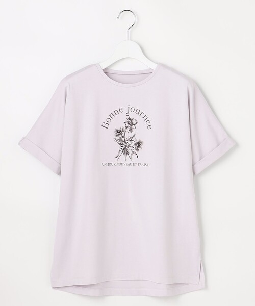 ANY SIS(エニィスィス)の「フラワープリント ロゴTシャツ(Tシャツ/カットソー・レディース・ネイビー系/ホワイト系/ライトグレー系・X-SMALL)」の18枚目の写真