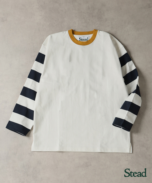 JOURNAL STANDARD J.S HOMESTEAD（ジャーナルスタンダードホームステッド）の「Stead / レーサー スリーブ ロンT（Tシャツ/カットソー・メンズ・コバルトブルー/ネイビー/ブラック・LARGE/MEDIUM）」の2枚目の写真