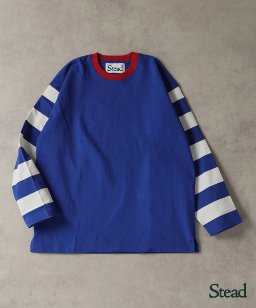 JOURNAL STANDARD J.S HOMESTEAD（ジャーナルスタンダードホームステッド）の「Stead / レーサー スリーブ ロンT（Tシャツ/カットソー・メンズ・コバルトブルー/ネイビー/ブラック・LARGE/MEDIUM）」の3枚目の写真