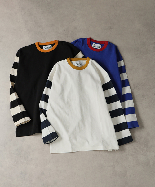 JOURNAL STANDARD J.S HOMESTEAD（ジャーナルスタンダードホームステッド）の「Stead / レーサー スリーブ ロンT（Tシャツ/カットソー・メンズ・コバルトブルー/ネイビー/ブラック・LARGE/MEDIUM）」の4枚目の写真