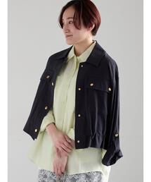 Te chichi | リネンライクWポケットジャケット(ノーカラージャケット)