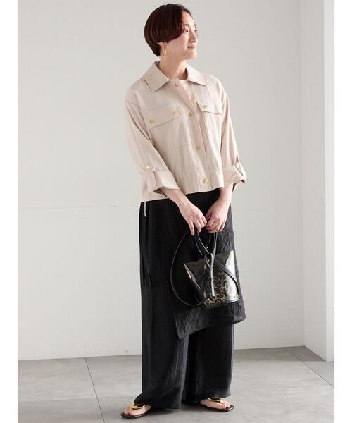 Te chichi（テチチ）の「リネンライクWポケットジャケット（ノーカラージャケット・レディース・ベージュ/ネイビー・F）」の22枚目の写真