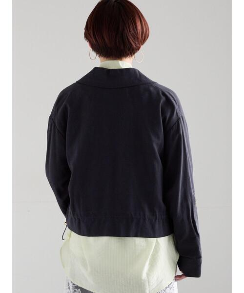 Te chichi（テチチ）の「リネンライクWポケットジャケット（ノーカラージャケット・レディース・ベージュ/ネイビー・F）」の5枚目の写真