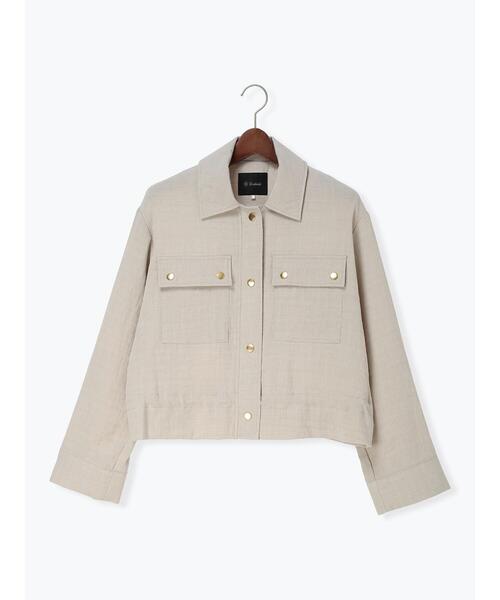 Te chichi（テチチ）の「リネンライクWポケットジャケット（ノーカラージャケット・レディース・ベージュ/ネイビー・F）」の14枚目の写真