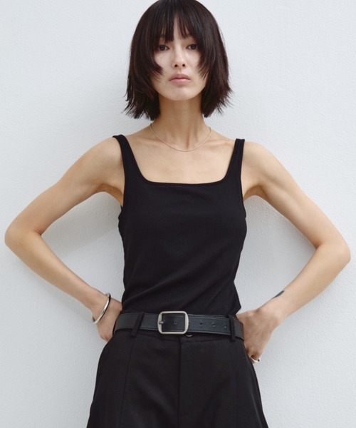 ANF.MUU(アンフムー)の「【接触冷感】カップ付きスクエアネックタンク(タンクトップ・レディース・ホワイト/ベージュ/ブラック・FREE)」の13枚目の写真