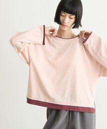 CIAOPANIC TYPY | 【接触冷感/ドット柄あり】フェイクレイヤードシアースラブ刺繍オーバーTee(Tシャツ/カットソー)