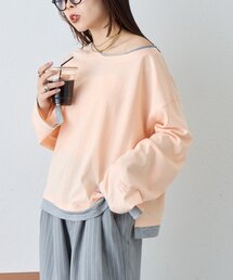 CIAOPANIC TYPY | 【新色登場/夏も快適】フェイクレイヤードシアースラブ刺繍オーバーTee(Tシャツ/カットソー)