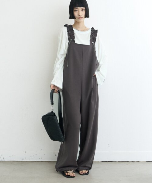 CIAOPANIC TYPY(チャオパニックティピー)の「【接触冷感/ドット柄あり】フェイクレイヤードシアースラブ刺繍オーバーTee(Tシャツ/カットソー・レディース・ピンク/ベージュ/ブラック/サックスブルー/ライトグレー/ホワイト/ブルー/オレンジ/アイボリー・ONE SIZE)」の14枚目の写真