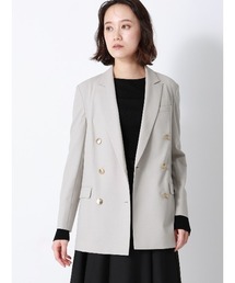 SUIT SQUARE | CHANTOWA／ダブルブレストジャケット／ウォッシャブル／ドビーストレッチ／織柄(テーラードジャケット)