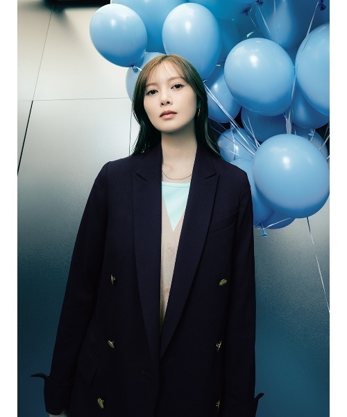 SUIT SQUARE(スーツスクエア)の「CHANTOWA/ダブルブレストジャケット/ウォッシャブル/ドビーストレッチ/織柄(テーラードジャケット・レディース・ネイビー/グレー・36/38/40/42)」の17枚目の写真