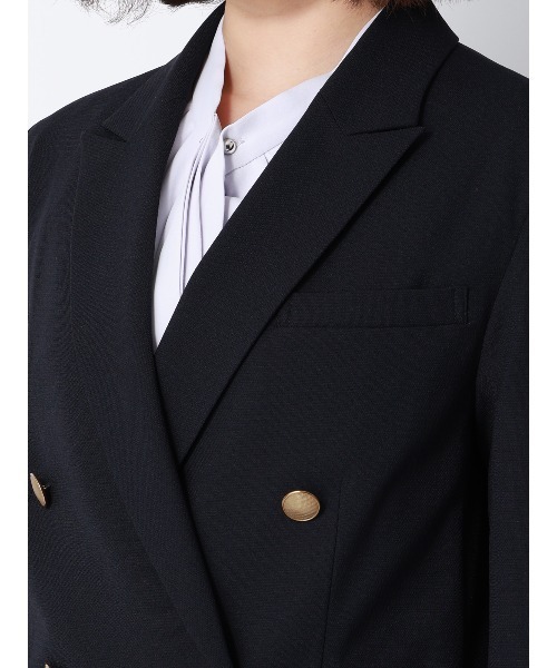 SUIT SQUARE(スーツスクエア)の「CHANTOWA/ダブルブレストジャケット/ウォッシャブル/ドビーストレッチ/織柄(テーラードジャケット・レディース・ネイビー/グレー・36/38/40/42)」の11枚目の写真