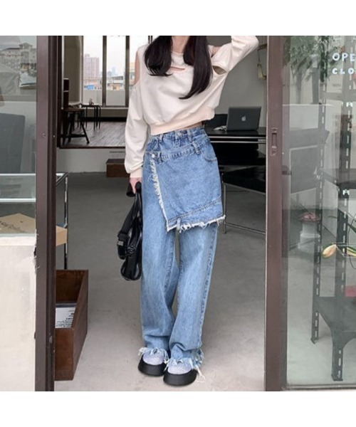 CHEER(チアー)の「ラップ風フリンジデニムパンツ(デニムパンツ・レディース・サックスブルー・L/M/S)」の19枚目の写真