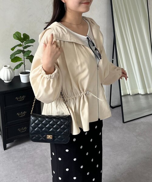 prose verse（プロズヴェール）の「【UVカット】バックヨークドロストペプラムマウンテンパーカー（ブルゾン・レディース・アイボリー/カーキ/ブラック・LARGE/MEDIUM）」の15枚目の写真