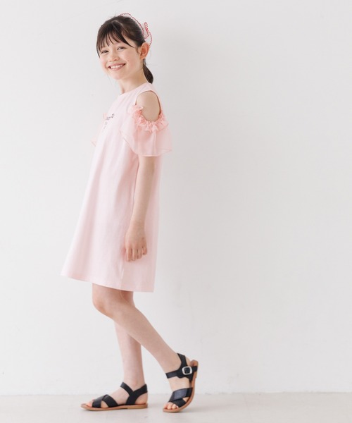coca(coca)(コカ)の「キッズ 袖シアーワンピース(ワンピース・キッズ・チャコール/ライトピンク・130/140/150/120)」の11枚目の写真