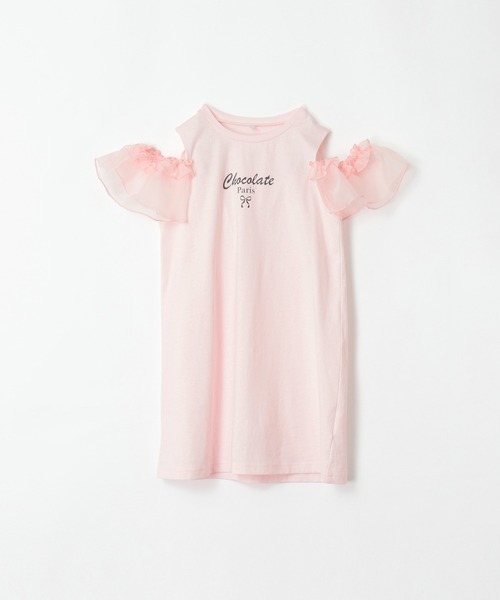 coca(coca)(コカ)の「キッズ 袖シアーワンピース(ワンピース・キッズ・チャコール/ライトピンク・130/140/150/120)」の15枚目の写真
