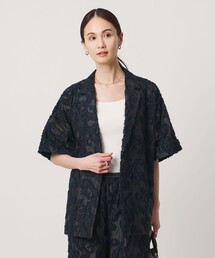 ユナイテッドアローズジャガードジャケットネイビー38 UNITED ARROWS（ユナイテッドアローズ） ジャケット ノーカラー