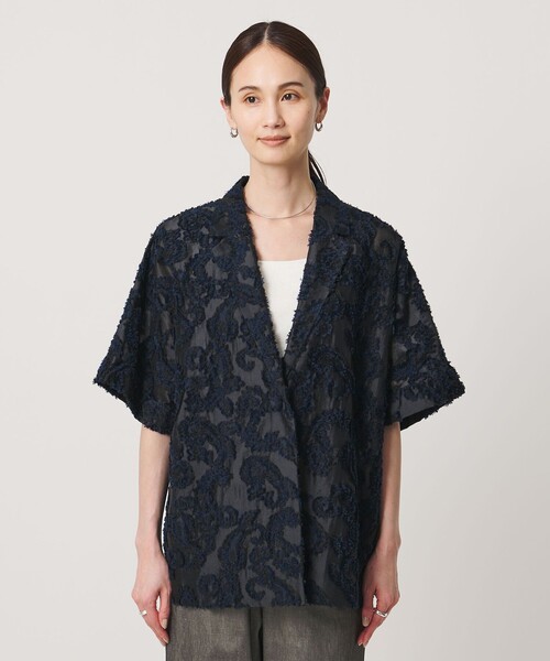 UNITED ARROWS（ユナイテッドアローズ）の「カット ジャガード ジャケット ‐ウォッシャブル‐（テーラードジャケット・レディース・ネイビー・36/38）」の5枚目の写真