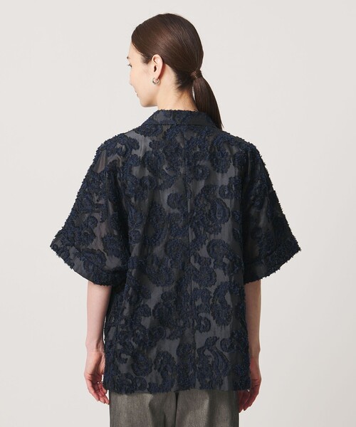 UNITED ARROWS（ユナイテッドアローズ）の「カット ジャガード ジャケット ‐ウォッシャブル‐（テーラードジャケット・レディース・ネイビー・36/38）」の7枚目の写真