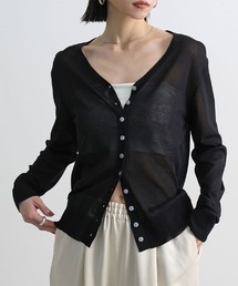 Futier land（フューティアランド）の「【UVカット・接触冷感】冷房対策もできて、きれいめに見える。 Vネックシアーサマーニットカーディガン（カーディガン/ボレロ）」