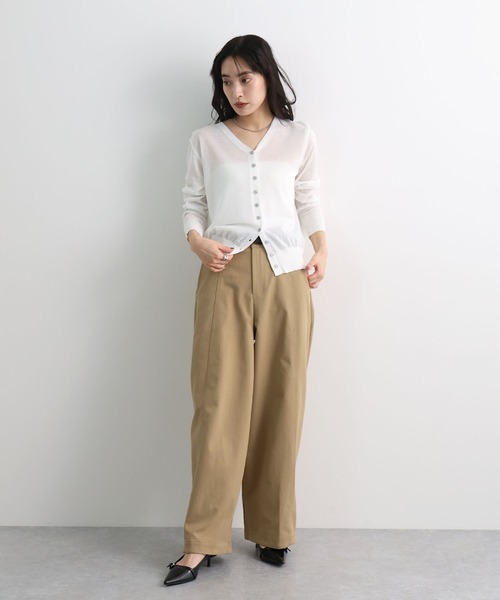 Futier land(フューティアランド)の「【UVカット・接触冷感】冷房対策もできて、きれいめに見える。 Vネックシアーサマーニットカーディガン(カーディガン/ボレロ・レディース・ピンク/ライトグレー/ホワイト/グレイッシュベージュ/ブラック・FREE)」の11枚目の写真