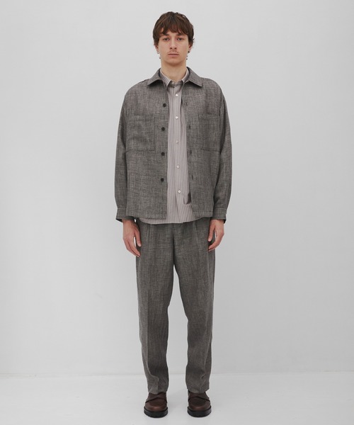 CITY TOKYO（シティトウキョウ）の「【CITY TOKYO/シティートーキョー】Hemp linen ｵｰﾊﾞｰｼｬﾂ（シャツ/ブラウス・メンズ・ベージュ/ダークグレー・1/3/2）」の4枚目の写真
