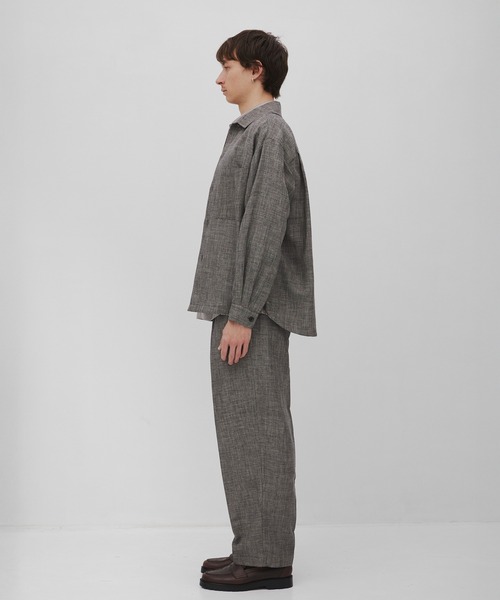 CITY TOKYO（シティトウキョウ）の「【CITY TOKYO/シティートーキョー】Hemp linen ｵｰﾊﾞｰｼｬﾂ（シャツ/ブラウス・メンズ・ベージュ/ダークグレー・1/3/2）」の5枚目の写真
