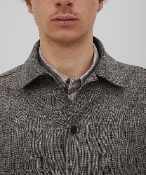 CITY TOKYO（シティトウキョウ）の「【CITY TOKYO/シティートーキョー】Hemp linen ｵｰﾊﾞｰｼｬﾂ（シャツ/ブラウス・メンズ・ベージュ/ダークグレー・1/3/2）」の7枚目の写真
