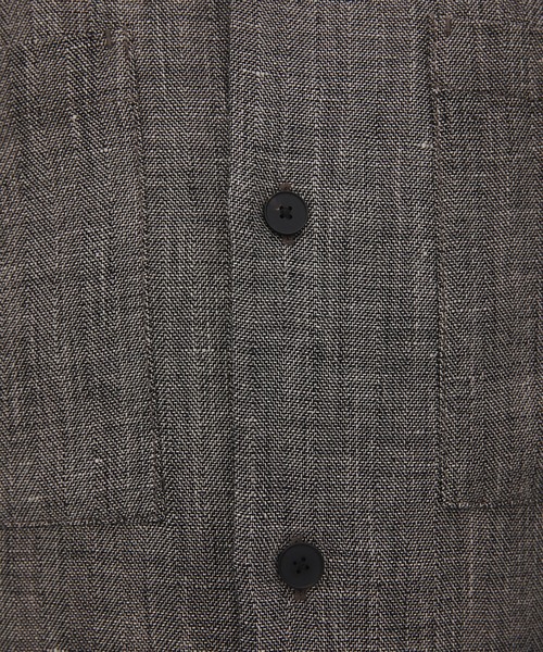 CITY TOKYO（シティトウキョウ）の「【CITY TOKYO/シティートーキョー】Hemp linen ｵｰﾊﾞｰｼｬﾂ（シャツ/ブラウス・メンズ・ベージュ/ダークグレー・1/3/2）」の11枚目の写真
