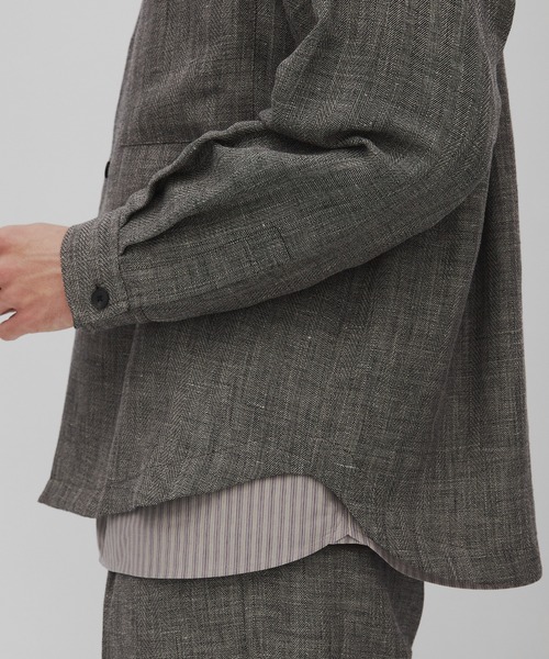 CITY TOKYO（シティトウキョウ）の「【CITY TOKYO/シティートーキョー】Hemp linen ｵｰﾊﾞｰｼｬﾂ（シャツ/ブラウス・メンズ・ベージュ/ダークグレー・1/3/2）」の12枚目の写真