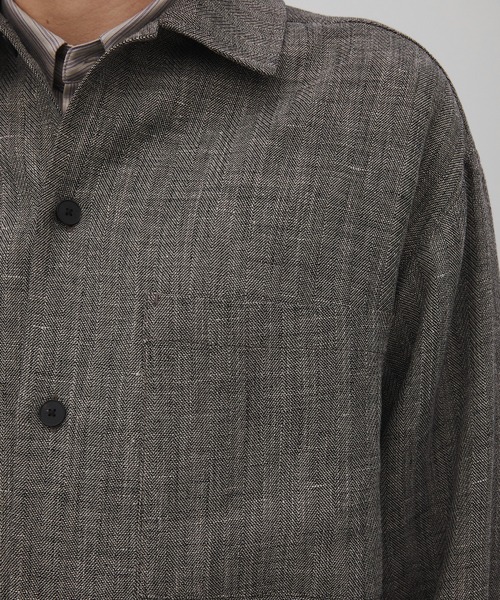 CITY TOKYO（シティトウキョウ）の「【CITY TOKYO/シティートーキョー】Hemp linen ｵｰﾊﾞｰｼｬﾂ（シャツ/ブラウス・メンズ・ベージュ/ダークグレー・1/3/2）」の10枚目の写真