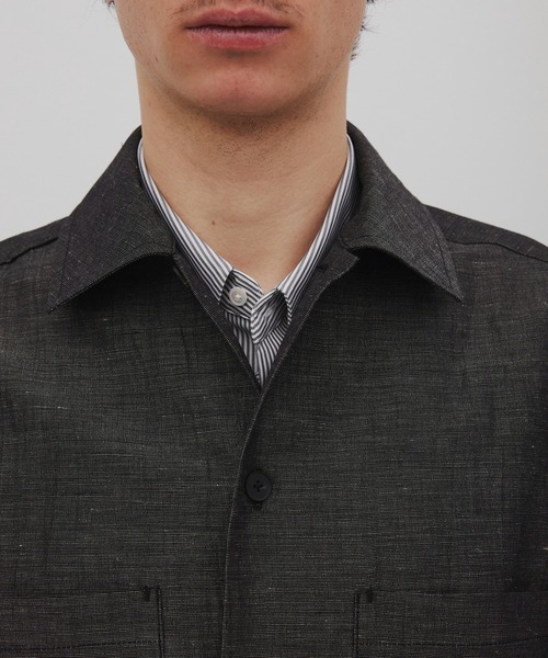 CITY TOKYO（シティトウキョウ）の「【CITY TOKYO/シティートーキョー】Hemp linen ｵｰﾊﾞｰｼｬﾂ（シャツ/ブラウス・メンズ・ベージュ/ダークグレー・1/3/2）」の19枚目の写真