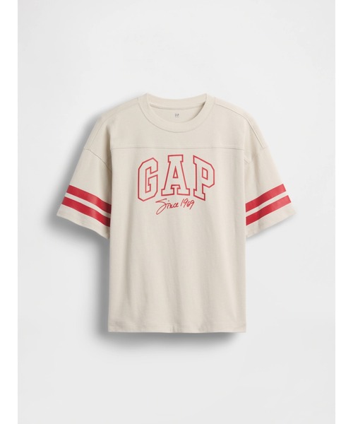 GAP(ギャップ)の「オーバーサイズ GAPロゴ シーム Tシャツ (キッズ)(Tシャツ/カットソー・キッズ・ネイビー/アイボリー・160cm/150cm/140cm/130cm/120cm/110cm)」の1枚目の写真