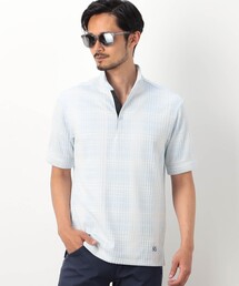 NICOLE CLUB FOR MEN | 【NICOLE SPORTS】ブリスターチェックスタンドポロシャツ(ポロシャツ)