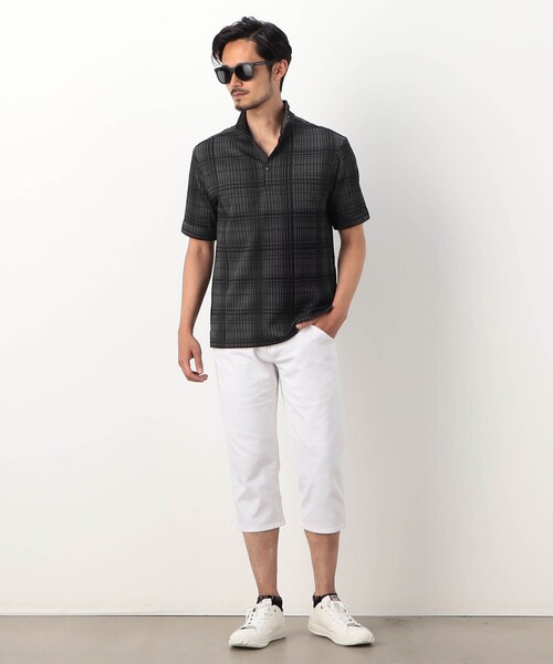 NICOLE CLUB FOR MEN(ニコルクラブフォーメン)の「【NICOLE SPORTS】ブリスターチェックスタンドポロシャツ(ポロシャツ・メンズ・チャコールグレー/ブルー/その他2/その他3・L/M/XL/XXL)」の5枚目の写真