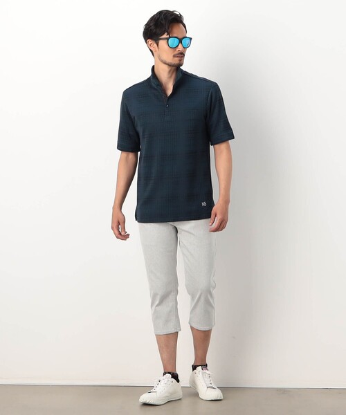 NICOLE CLUB FOR MEN(ニコルクラブフォーメン)の「【NICOLE SPORTS】ブリスターチェックスタンドポロシャツ(ポロシャツ・メンズ・チャコールグレー/ブルー/その他2/その他3・L/M/XL/XXL)」の6枚目の写真